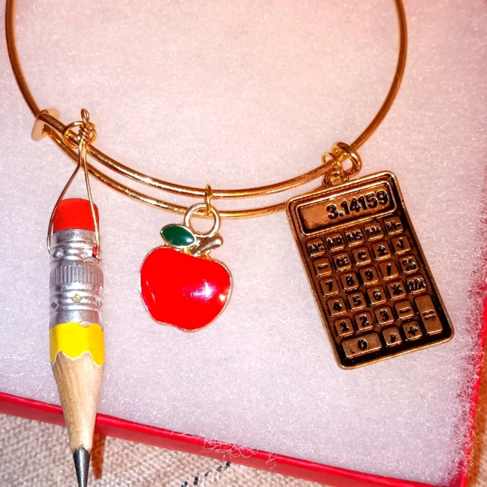 Teacher charm bracelet